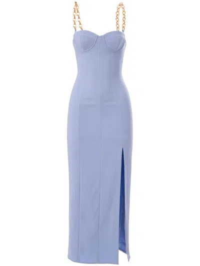 Carolina Herrera Chain-strap Midi Dress In Blau