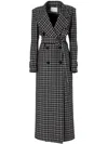 Carolina Herrera Check-pattern Coat In Black