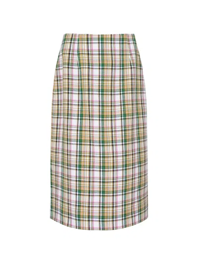 Carolina Herrera Check-pattern Pencil Midi Skirt In Multi