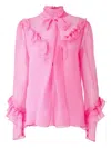 Carolina Herrera Chiffon Blouse In Pink