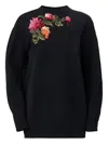 Carolina Herrera Chrysanthemum-embroidered Sweater In Black