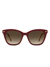 Carolina Herrera Clip Tortoiseshell Glasses In Burgundy