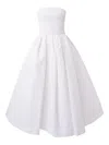 Carolina Herrera Strapless Brocade Midi Dress In White