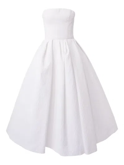CAROLINA HERRERA CLOQUÉ-EFFECT MIDI DRESS