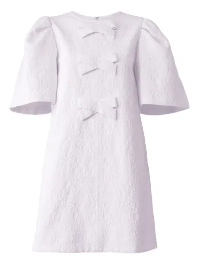 Carolina Herrera Cloqué-effect Mini Dress In White