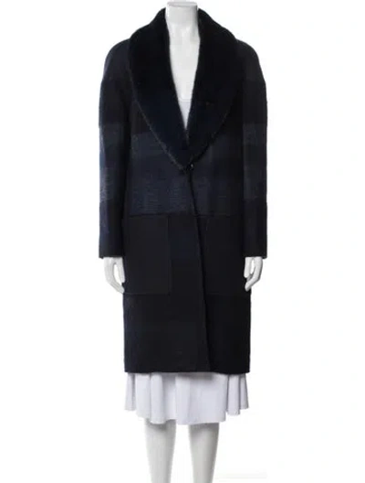 Pre-owned Carolina Herrera Coat In Blue