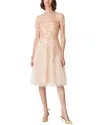 Carolina Herrera Sequin Floral Applique Illusion Dress