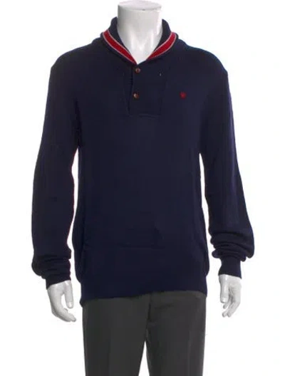 Pre-owned Carolina Herrera Collar Long Sleeve Cardigan In Blue