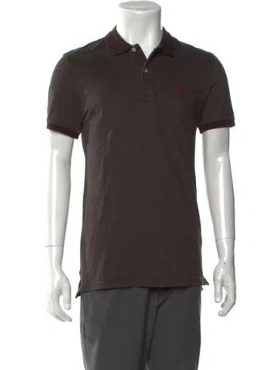 Pre-owned Carolina Herrera Collar Short Sleeve Polo Shirt In Black