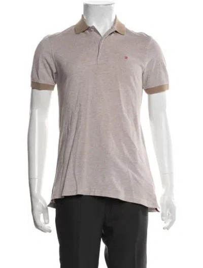 Pre-owned Carolina Herrera Collar Short Sleeve Polo Shirt In Brown