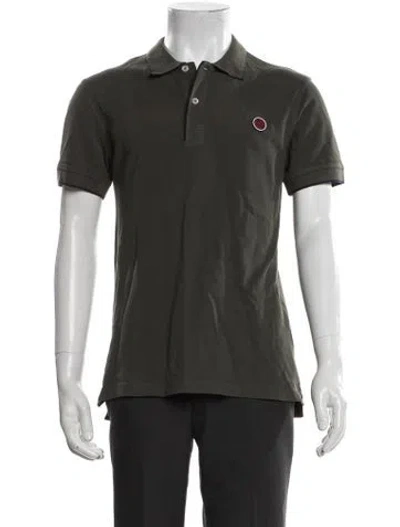 Pre-owned Carolina Herrera Collar Short Sleeve Polo Shirt In Green
