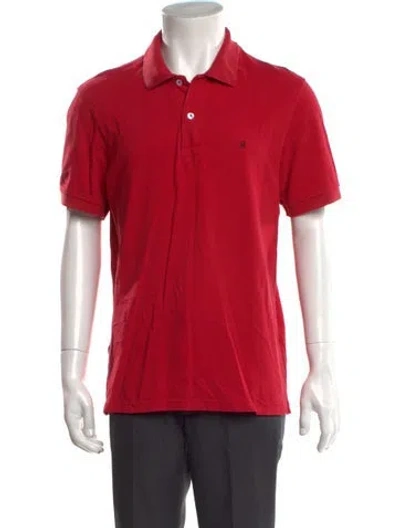 Pre-owned Carolina Herrera Collar Short Sleeve Polo Shirt In Red