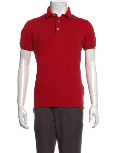 Pre-owned Carolina Herrera Collar Short Sleeve Polo Shirt In Red
