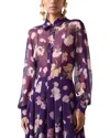 Carolina Herrera Collared Button-down Silk Top In Purple
