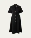 Carolina Herrera Collared Short-sleeve Midi Shirtdress