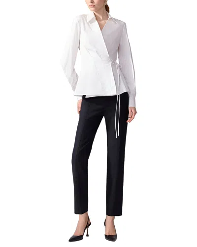 Carolina Herrera Collared Wrap Top In White