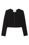 Carolina Herrera Collarless Crop Jacket In Black