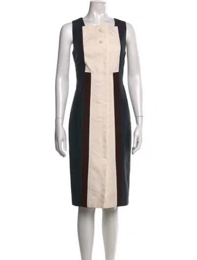Pre-owned Carolina Herrera Colorblock Pattern Knee-length Dress