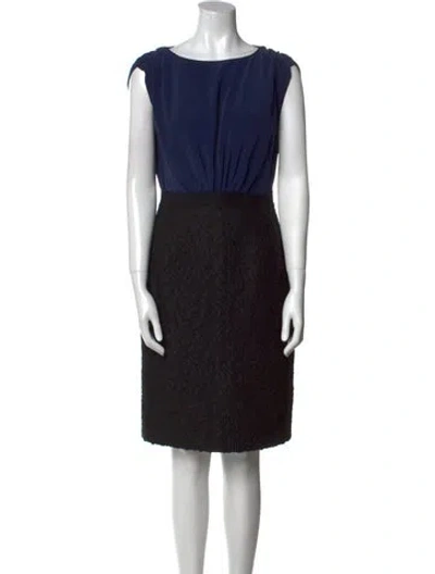 Pre-owned Carolina Herrera Colorblock Pattern Mini Dress In Black