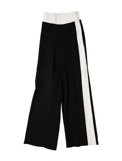 Pre-owned Carolina Herrera Colorblock Pattern Straight Leg Pants In Black