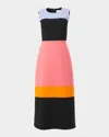 Carolina Herrera Colorblocked Wool-blend Midi Dress In Multi-color