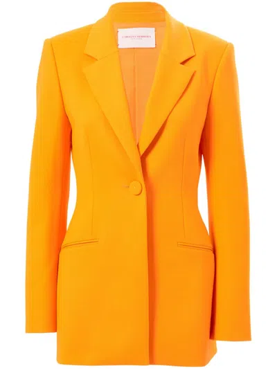 Carolina Herrera Colorblocked Sash Jacket In Orange