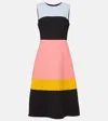 Carolina Herrera Colorblocked Wool-blend Midi Dress In Multicoloured