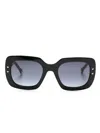 Carolina Herrera Colour-block Square-frame Sunglasses In Black