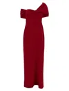 Carolina Herrera Off-shoulder Floor-length Draped Dress In Red