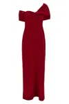 Carolina Herrera Off-shoulder Floor-length Draped Dress In Red
