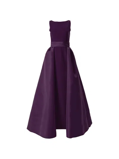 Carolina Herrera Column Overskirt Gown In Purple