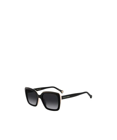 Carolina Herrera Contrast-border Square-frame Sunglasses In Black