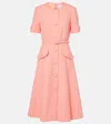 Carolina Herrera Cotton And Linen-blend Midi Dress In Pink