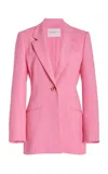Carolina Herrera Cotton-blend Blazer In Pink