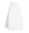 Carolina Herrera Cotton-blend Midi Skirt In Neutral
