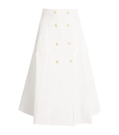 CAROLINA HERRERA COTTON-BLEND MIDI SKIRT