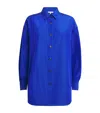 Carolina Herrera Cotton-blend Oversized Shirt In Blue