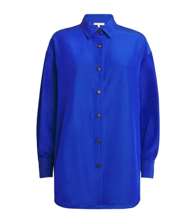 Carolina Herrera Cotton-blend Oversized Shirt In Blue