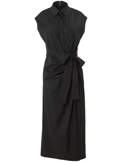 Carolina Herrera Cotton Midi Shirt Dress In Black