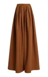 Carolina Herrera Cotton Palazzo Pants In Tan