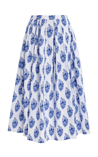 CAROLINA HERRERA COTTON POPLIN MIDI SKIRT