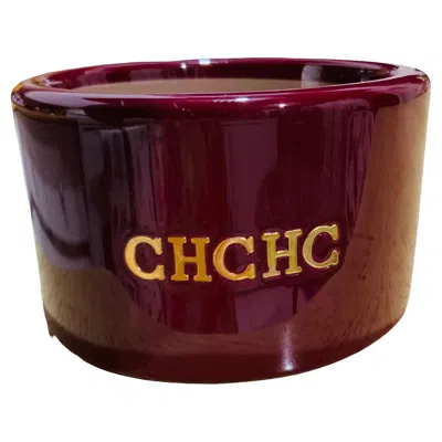 Pre-owned Carolina Herrera Cranberry Color Wide Bangle In Multi