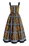 Carolina Herrera Cotton Faille Midi Dress In Multi