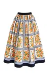 Carolina Herrera Crepe Midi Skirt In Multi