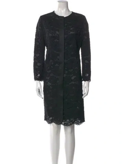 Pre-owned Carolina Herrera Crew Neck Knee-length Dress In Black