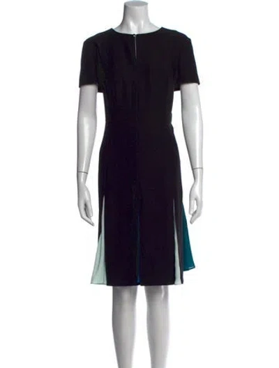 Pre-owned Carolina Herrera Crew Neck Knee-length Dress In Black