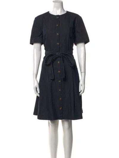 Pre-owned Carolina Herrera Crew Neck Knee-length Dress In Blue