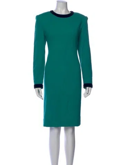 Pre-owned Carolina Herrera Crew Neck Knee-length Dress In Green