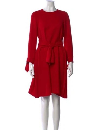 Pre-owned Carolina Herrera Crew Neck Knee-length Dress In Red