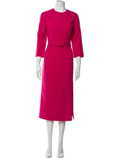Pre-owned Carolina Herrera Crew Neck Long Dress W/ Tags In Pink